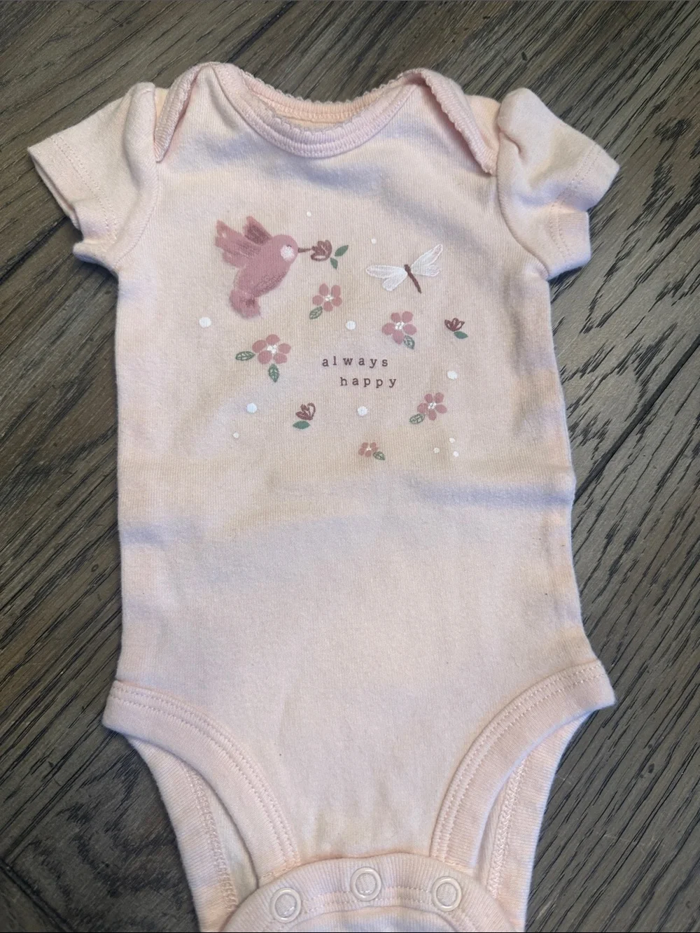 Lot of 5 Carter's Newborn Girl Short Sleeve Bodysuits EUC